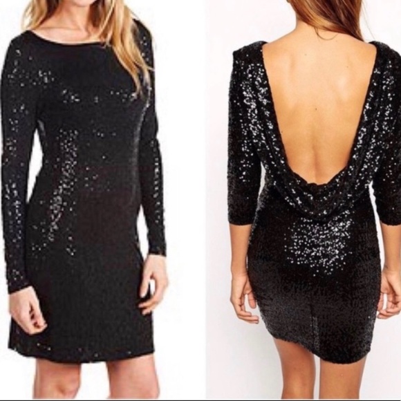 Jessica Simpson Dresses & Skirts - NWT Jesica Simpson Black Sequin Scoop Back Dress